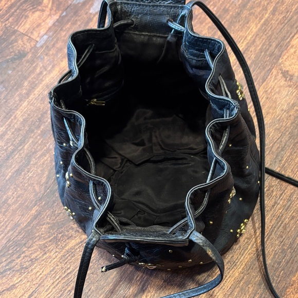 Chic Black Leather Mini Bag with Stud Accents - Picture 2 of 6